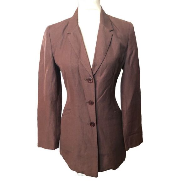 Express linen long line button front vintage 90 blazer Size 2 - Picture 3 of 13